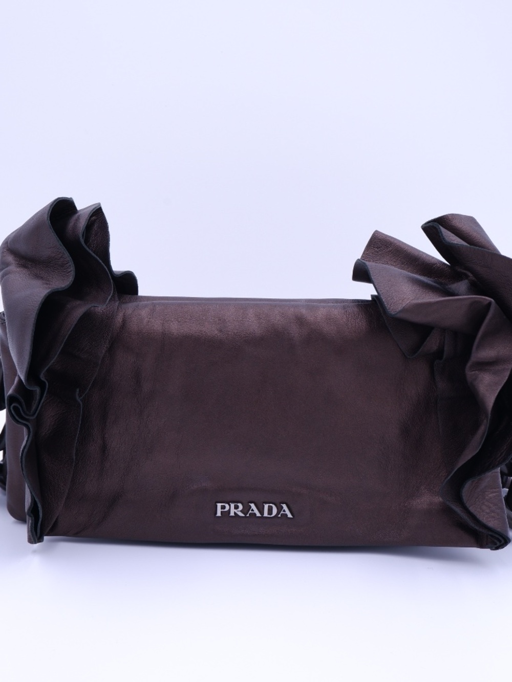 Prada Metallic Brown Nappa Ruffle Bag — 2008 - Picture 1 of 14